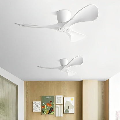 Modern Minimalist Sculptural DC Motor Reverse Ceiling Fan - Flare Shack