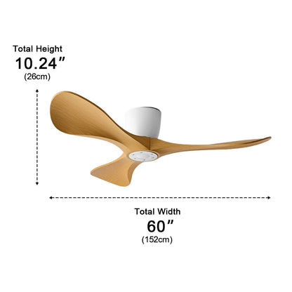 Modern Minimalist Sculptural DC Motor Reverse Ceiling Fan