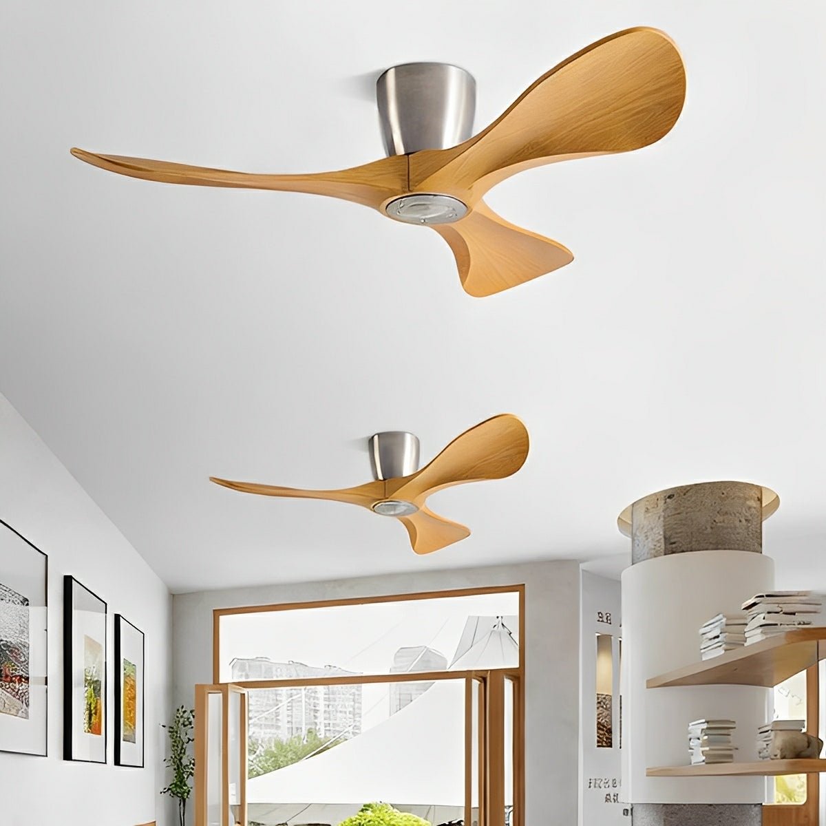 Modern Minimalist Sculptural DC Motor Reverse Ceiling Fan