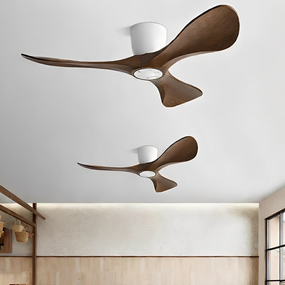 Modern Minimalist Sculptural DC Motor Reverse Ceiling Fan - Flare Shack