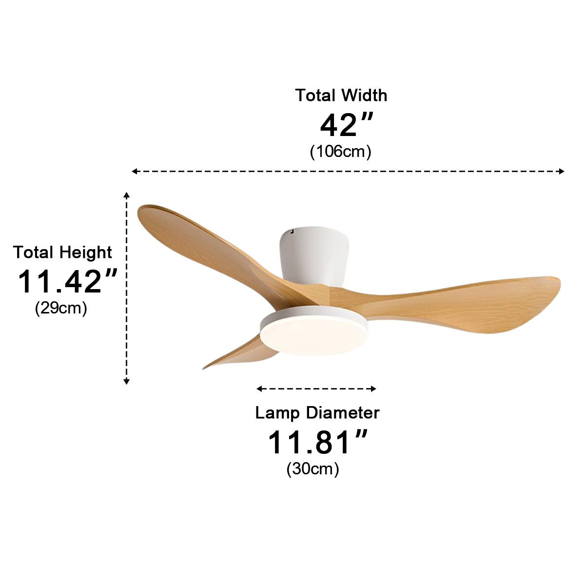 Modern Minimalist Sculptural DC Motor Reverse Ceiling Fan with Light
