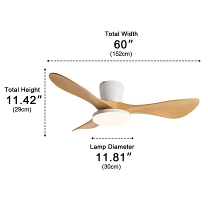 Modern Minimalist Sculptural DC Motor Reverse Ceiling Fan with Light