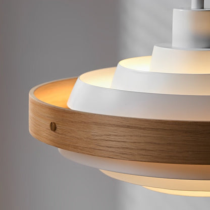 Dimmable Modern Japandi Shaded Drum Pendant Light