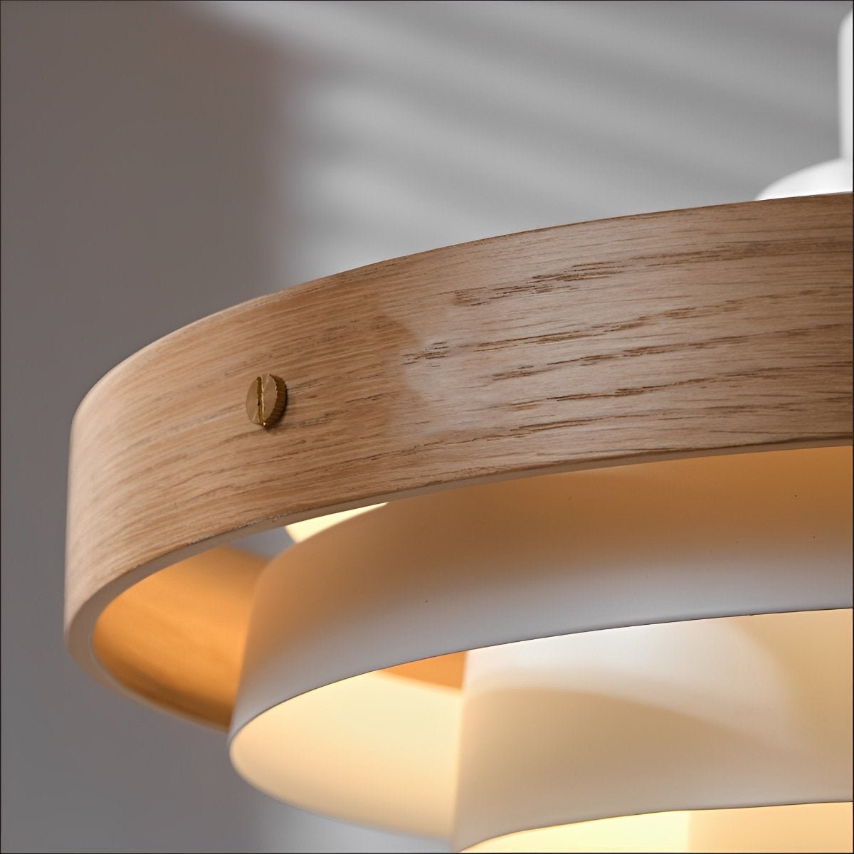Dimmable Modern Japandi Shaded Drum Pendant Light