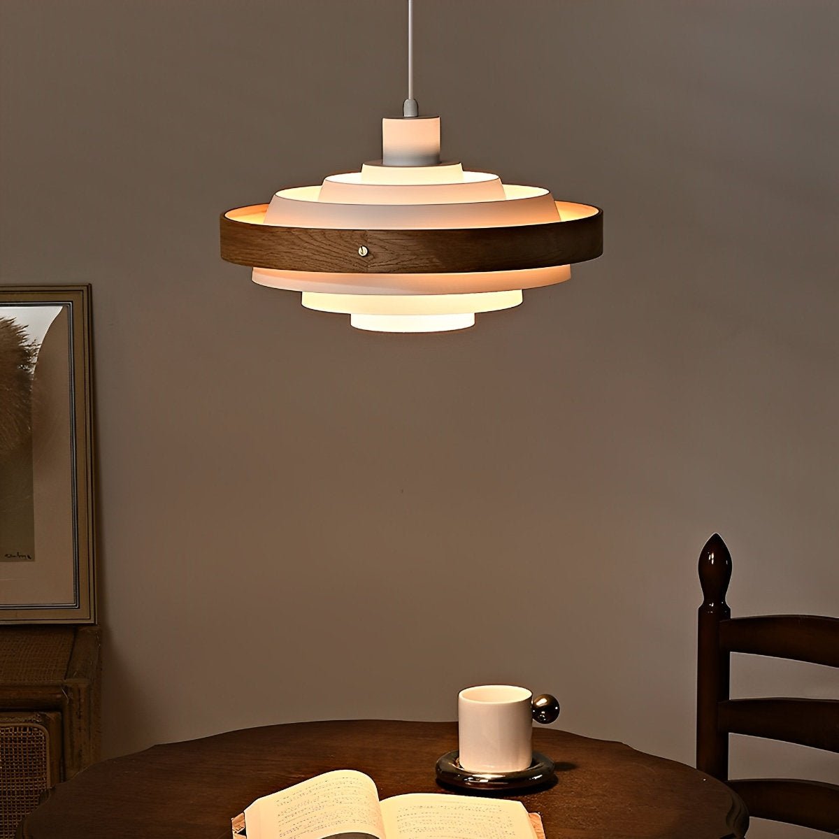 Modern Minimalist Shaded Drum Pendant Light - Flare Shack