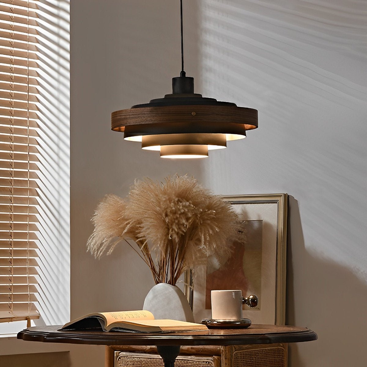 Modern Minimalist Shaded Drum Pendant Light - Flare Shack