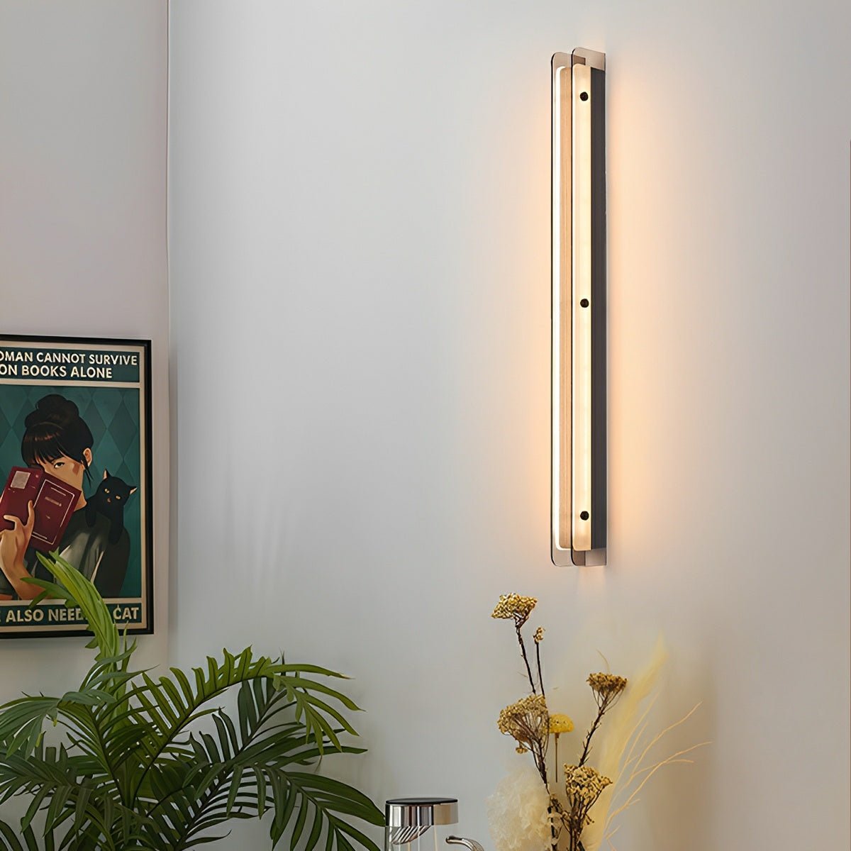 Modern Minimalist Slim Vertical LED Linear Wall Sconce