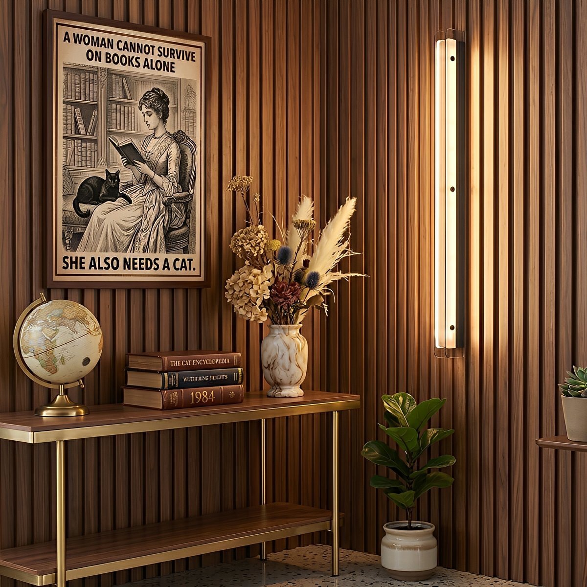 Modern Minimalist Slim Vertical LED Linear Wall Sconce