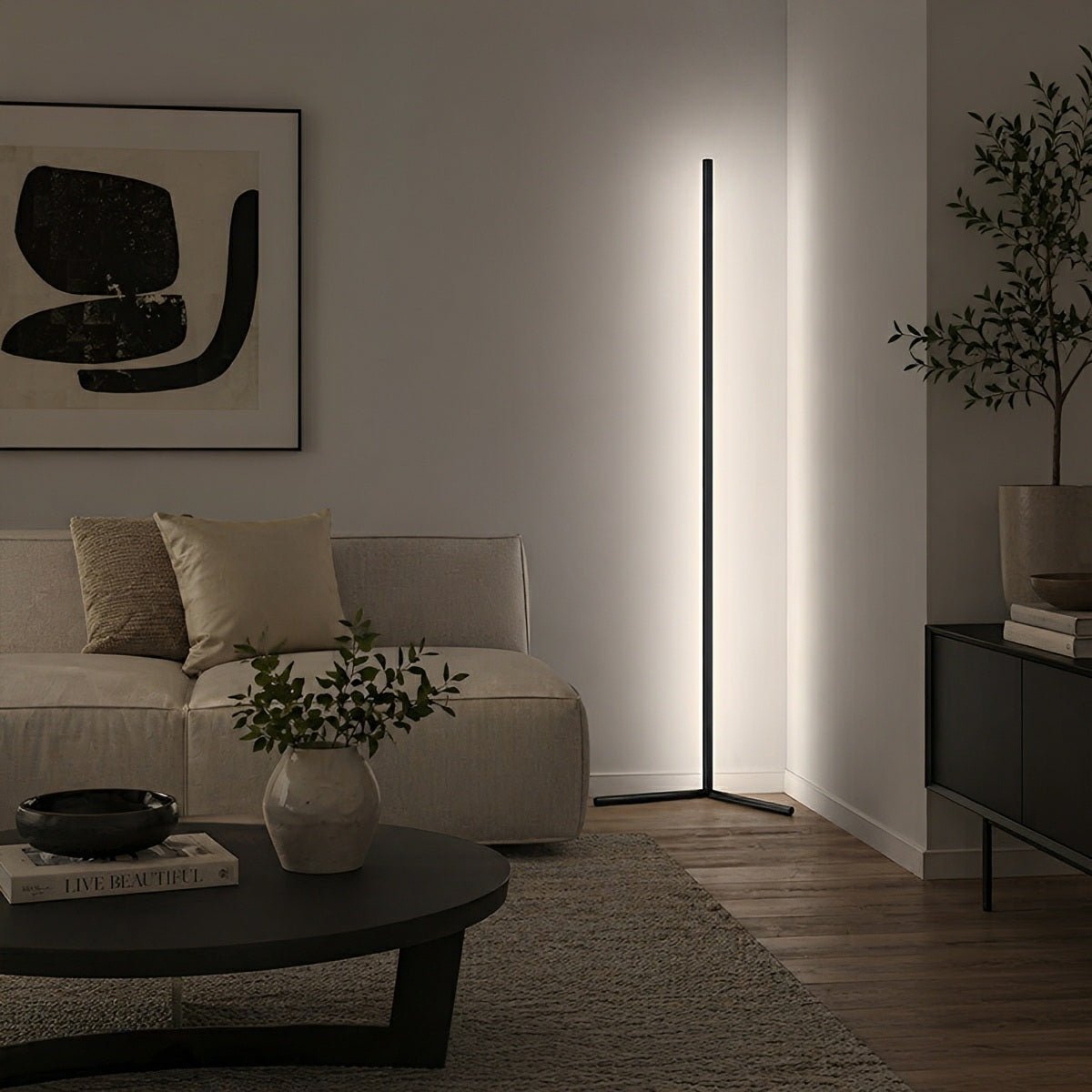 Modern Minimalist Smart LED Corner Floor Lamp Ambient Lightning - Flare Shack