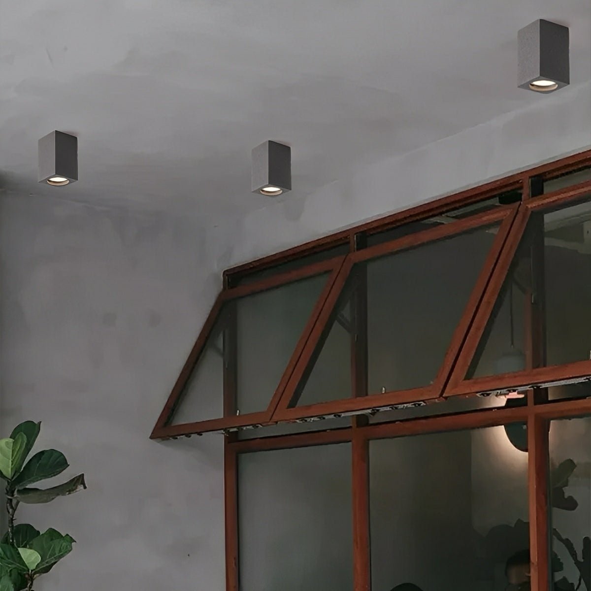 Modern Minimalist Square Cement LED Ceiling Lights Mainless Lighting - Flare Shack