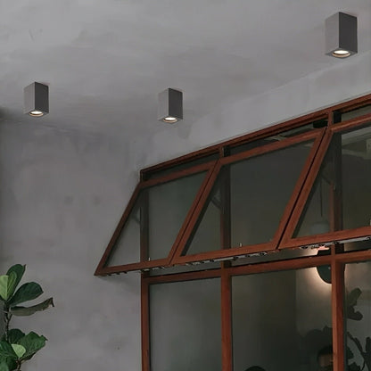 Modern Minimalist Square Cement LED Ceiling Lights Mainless Lighting - Flare Shack