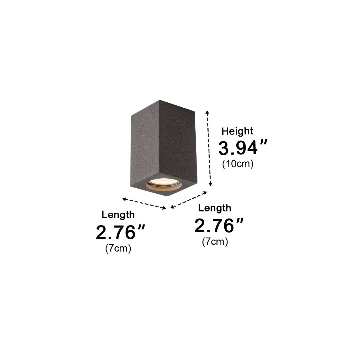 Modern Minimalist Square Concrete LED Ceiling Lights Mainless Lighting