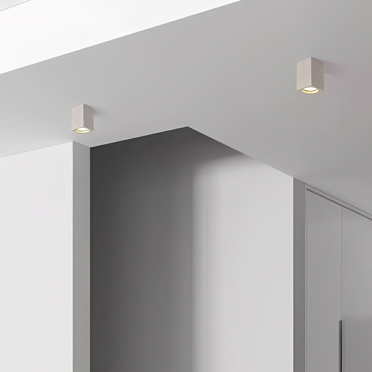 Modern Minimalist Square Cement LED Ceiling Lights Mainless Lighting - Flare Shack