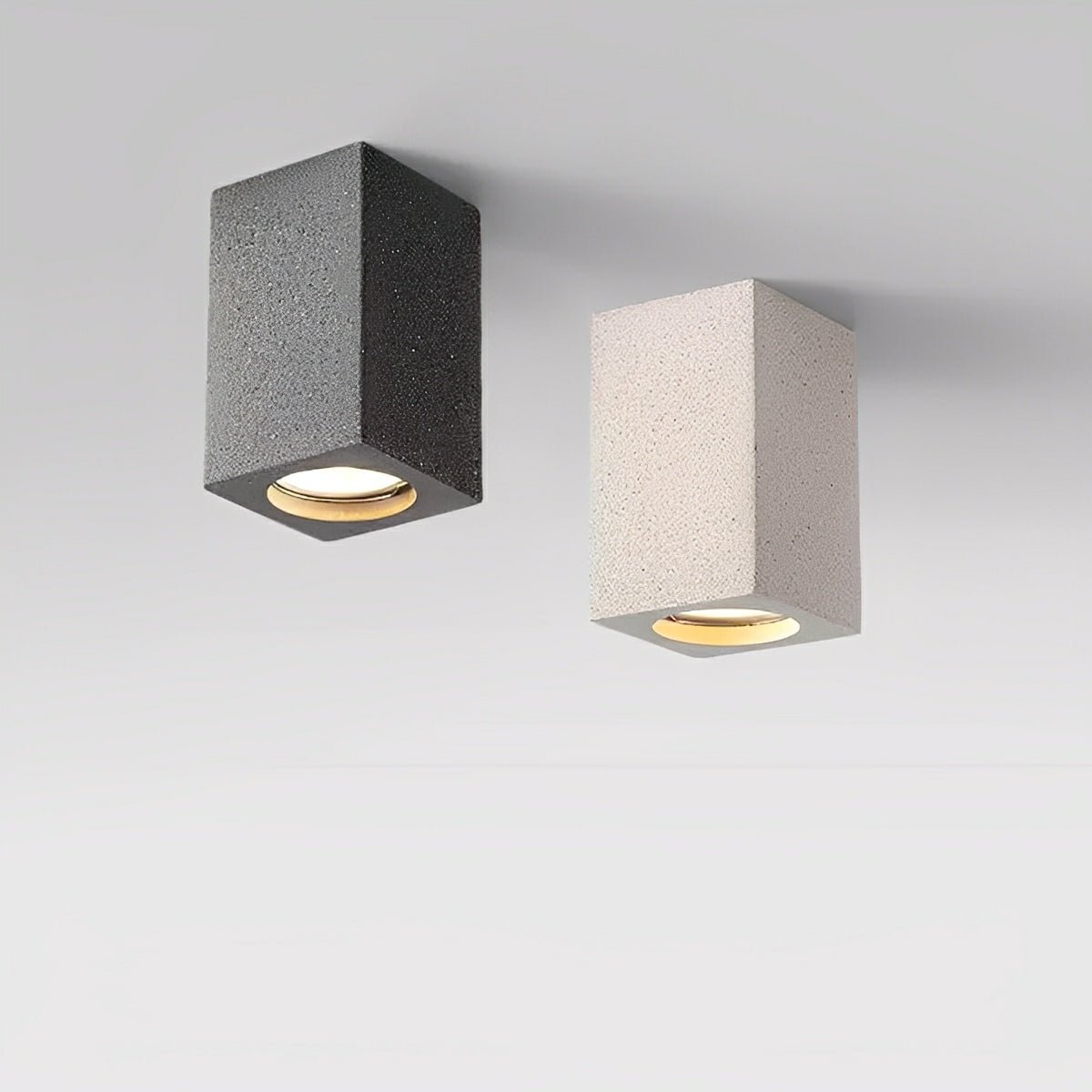 Modern Minimalist Square Concrete LED Ceiling Lights Mainless Lighting