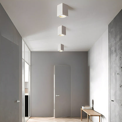 Modern Minimalist Square Cement LED Ceiling Lights Mainless Lighting - Flare Shack