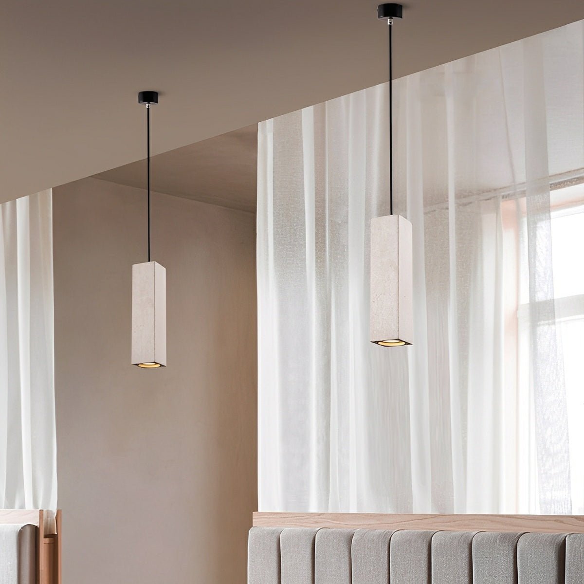 Modern Minimalist Square Cement LED Pendant Lights - Flare Shack