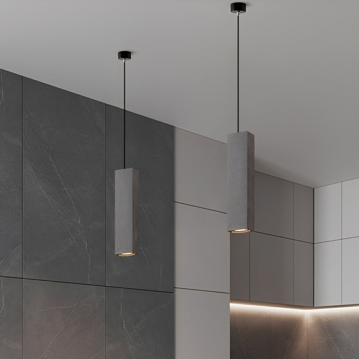Modern Minimalist Square Cement LED Pendant Lights - Flare Shack