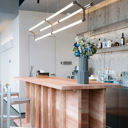Modern Minimalist Three Forks Long Strip LED Pendant Lights - Flare Shack