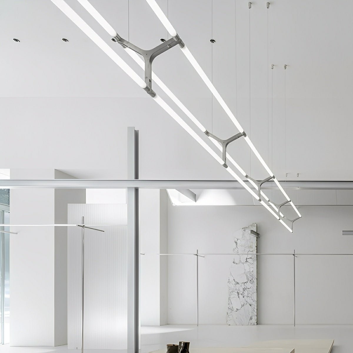 Modern Minimalist Three Forks Long Strip LED Pendant Lights