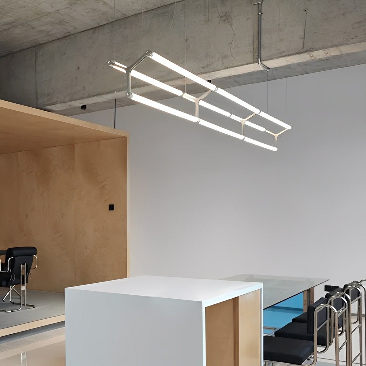 Modern Minimalist Three Forks Long Strip LED Pendant Lights - Flare Shack