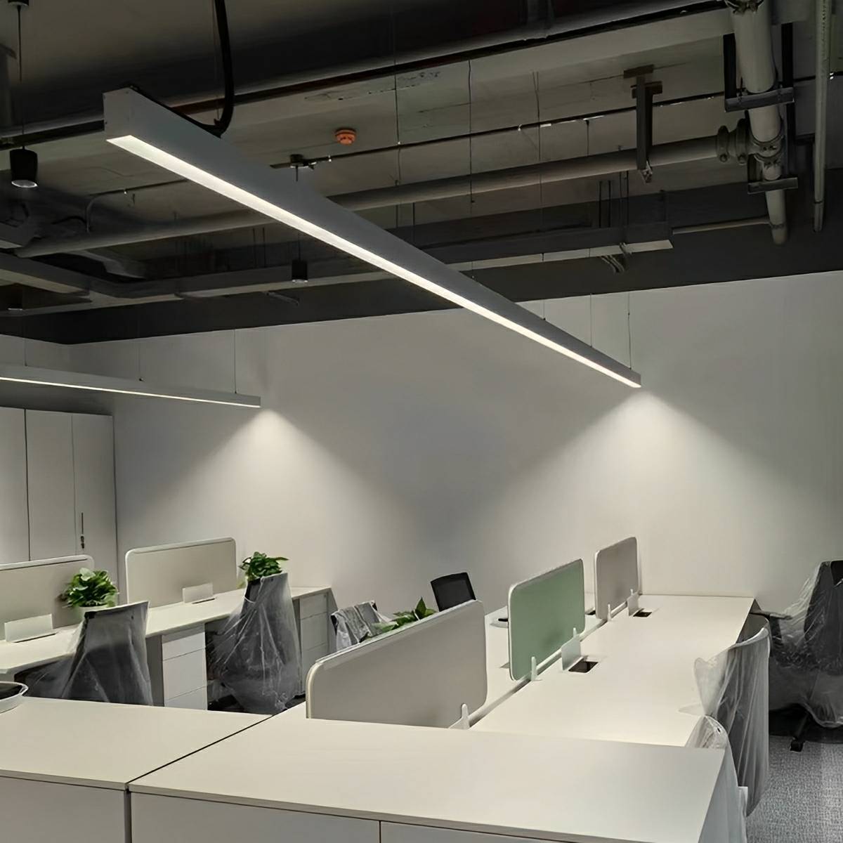 Modern Minimalist Up&Down Linear LED Strip Office Ceiling Pendant Lights - Flare Shack