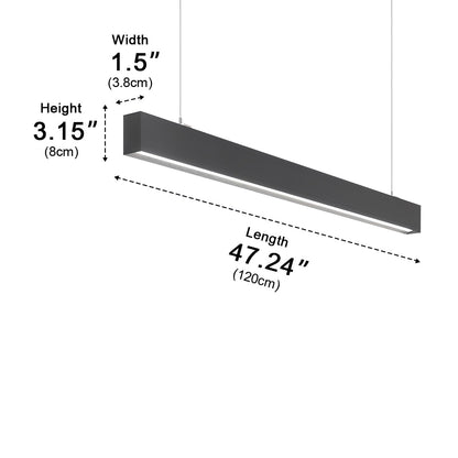 Minimalist Up&Down Linear LED Strip Office Suspended Pendant Lights
