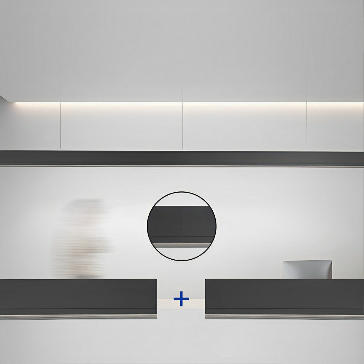Minimalist Up&Down Linear LED Strip Office Suspended Pendant Lights