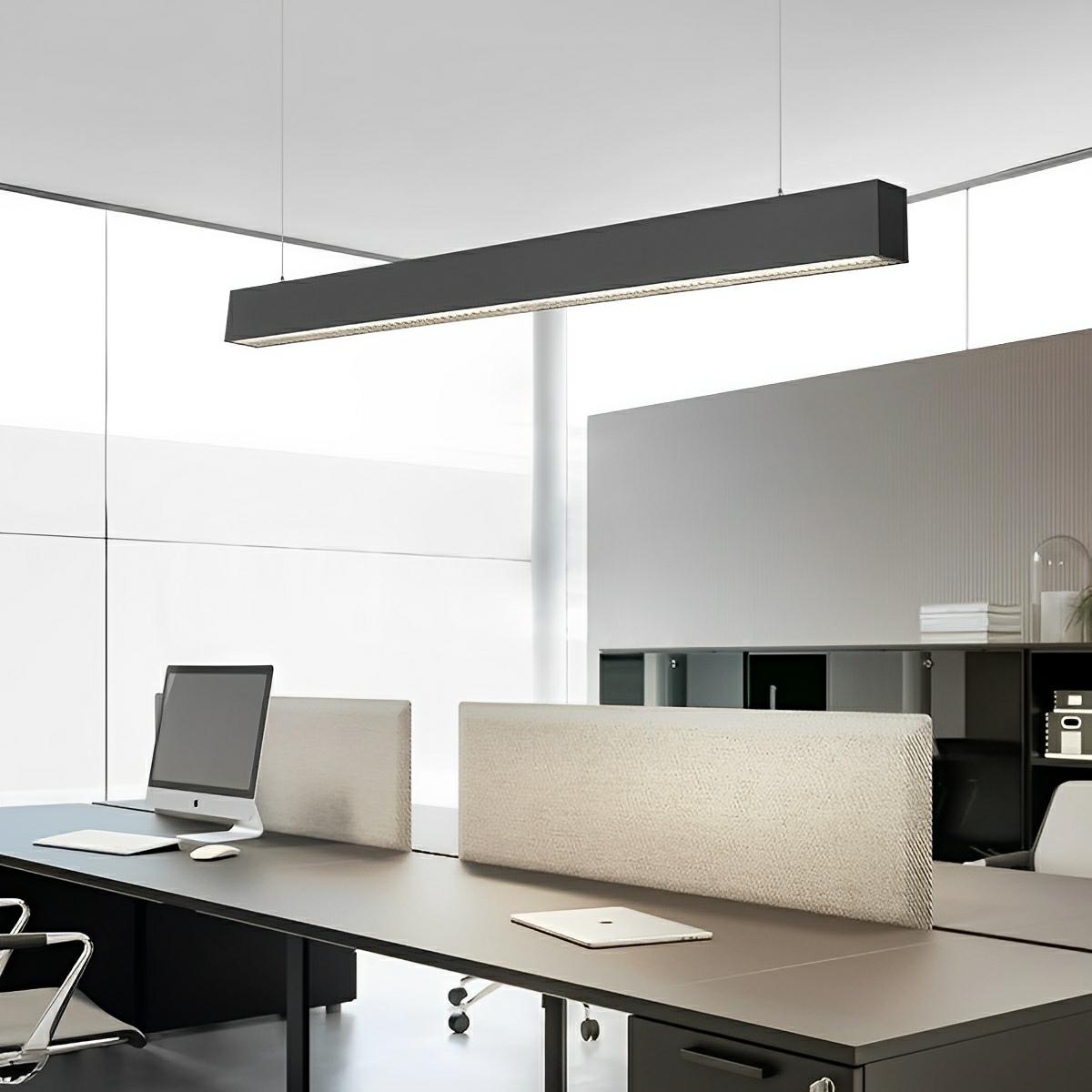 Modern Minimalist Up&Down Linear LED Strip Office Ceiling Pendant Lights - Flare Shack