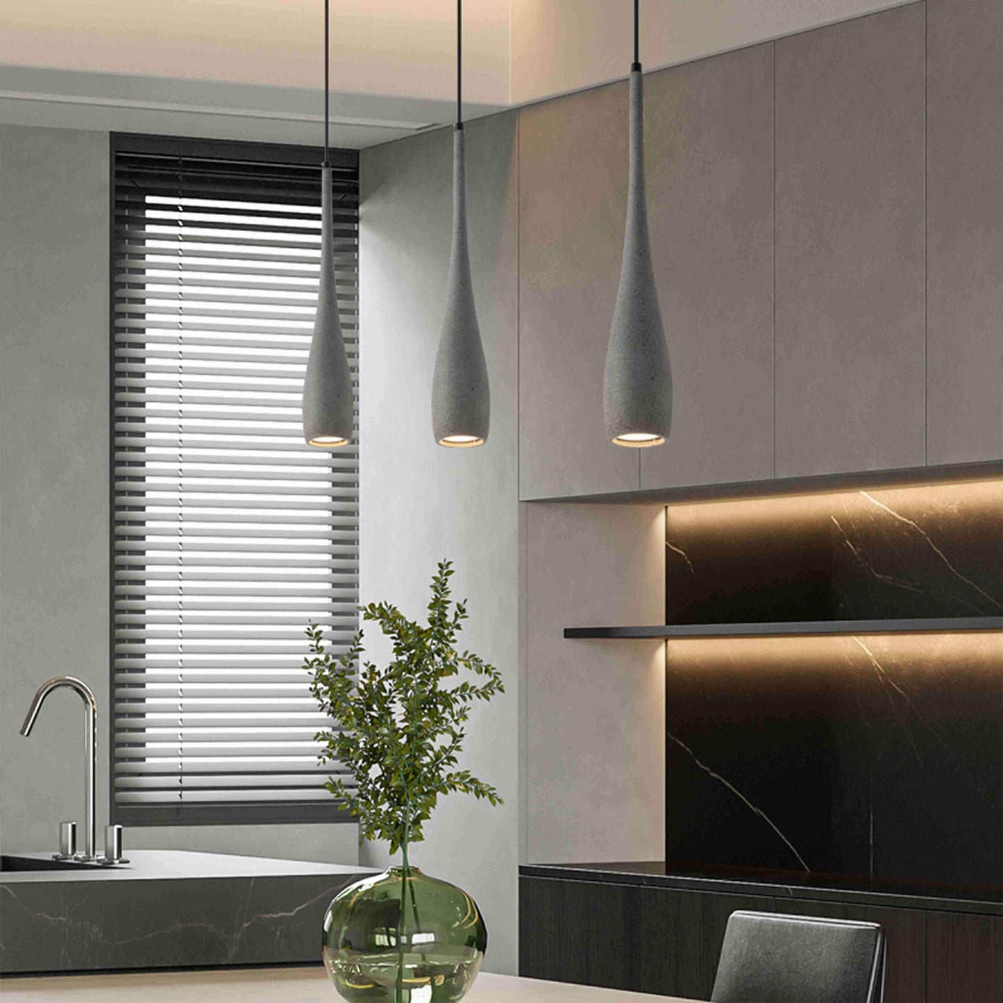 Modern Minimalist Water Drop Indoor Cement LED Pendant Lights - Flare Shack