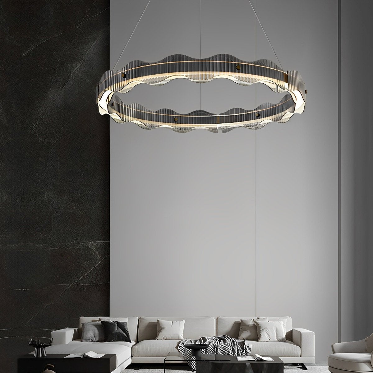 Modern Minimalist Water Wave Round Pendant Light - Flare Shack
