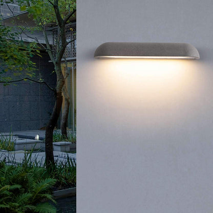 Modern Minimalist Waterproof Outdoor Cement Long Dome LED Porch Lights - Flare Shack
