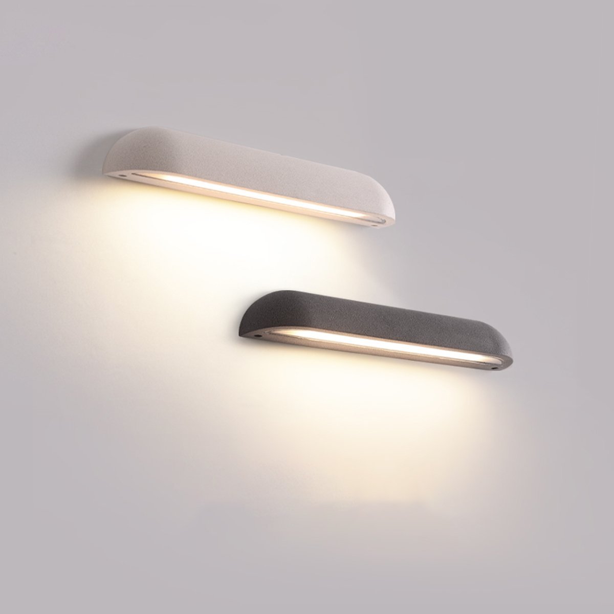 Modern Minimalist Waterproof Outdoor Concrete Long Dome LED Porch Lights