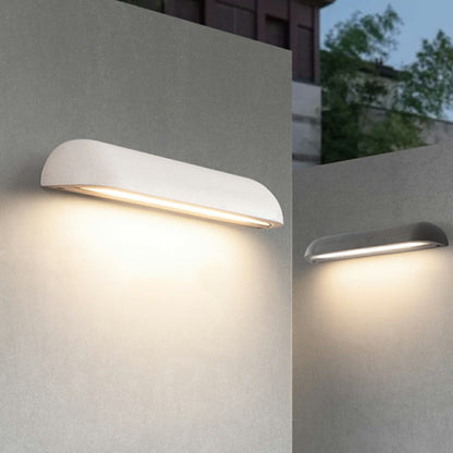 Modern Minimalist Waterproof Outdoor Cement Long Dome LED Porch Lights - Flare Shack