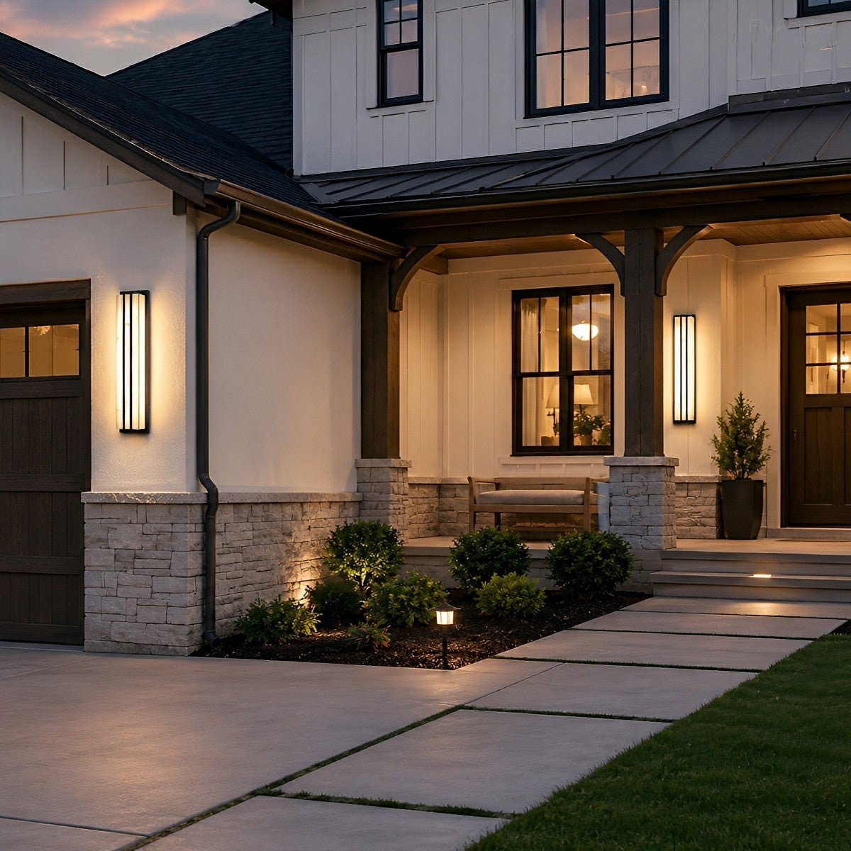 Modern Minimalist Waterproof Rectangular LED Outdoor Wall Light