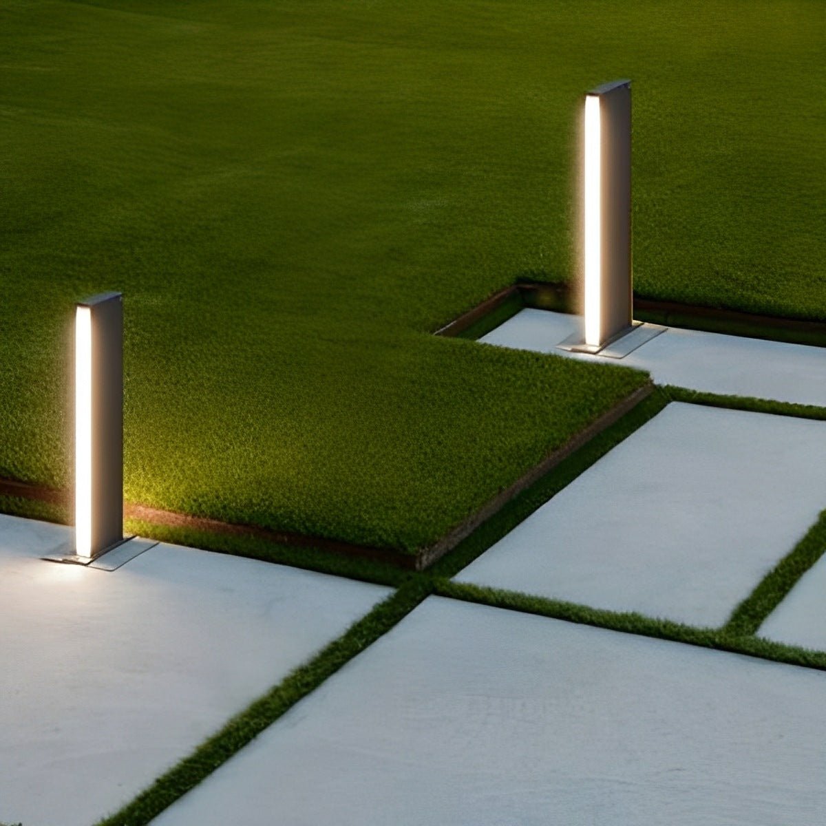 Modern Minimalist Waterproof Rectangular Outdoor LED Lawn Pathway Lights - Flare Shack