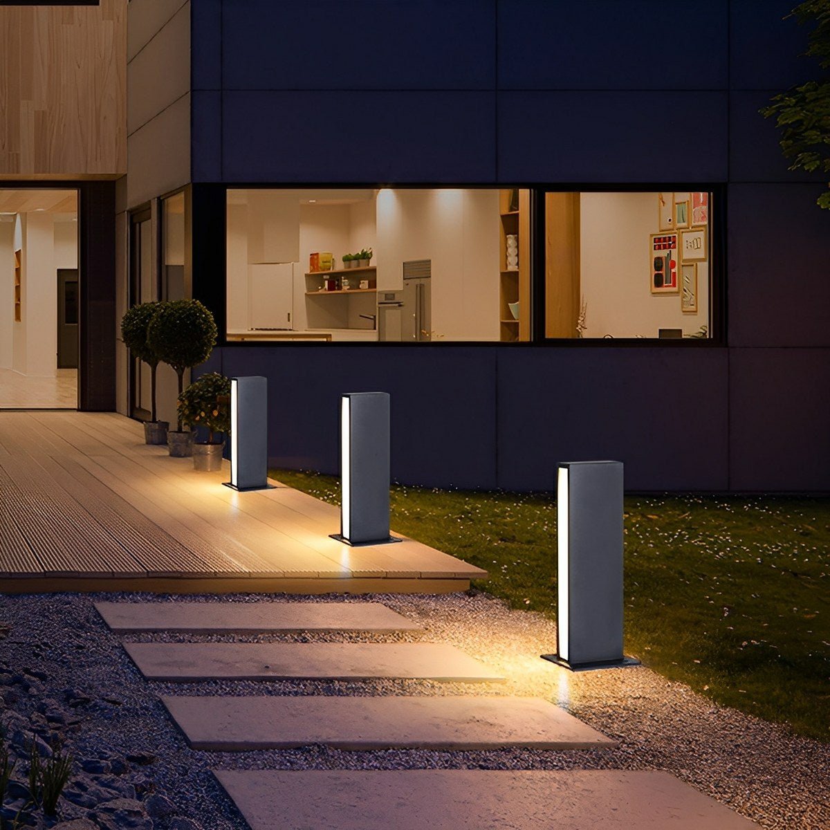 Modern Minimalist Waterproof Rectangular Outdoor LED Lawn Pathway Lights - Flare Shack
