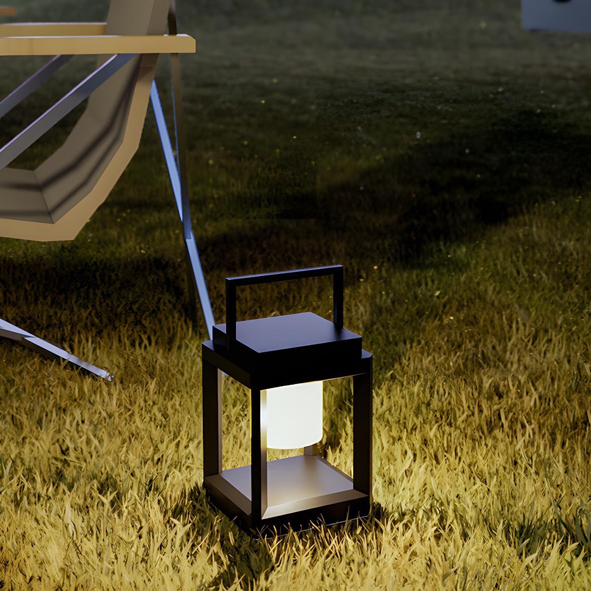 Modern Minimalist Waterproof Solar LED Outdoor Lantern Tabletop Lamp Rechargeable - Flare Shack