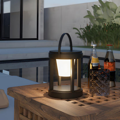 Modern Minimalist Waterproof Solar LED Outdoor Lantern Tabletop Lamp Rechargeable - Flare Shack