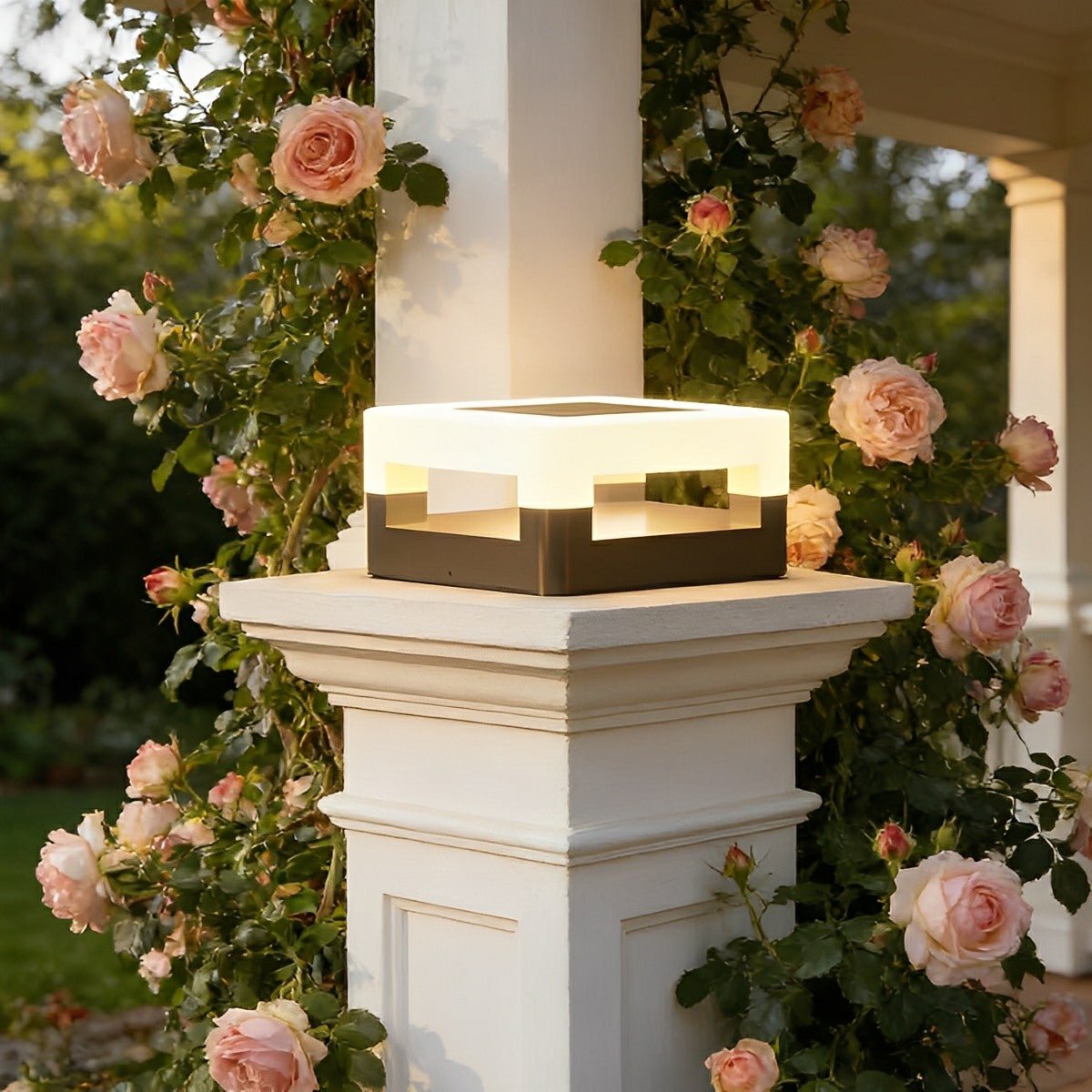 Modern Minimalist Waterproof Square LED Outdoor Post Lights