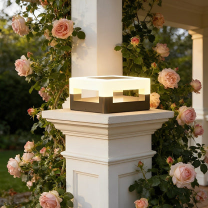 Modern Minimalist Waterproof Square LED Outdoor Post Lights