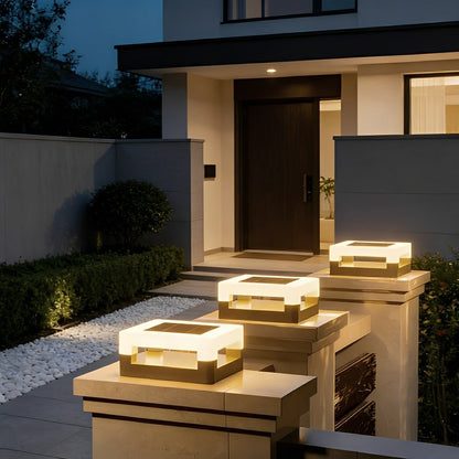 Modern Minimalist Waterproof Square LED Outdoor Post Lights - Flare Shack