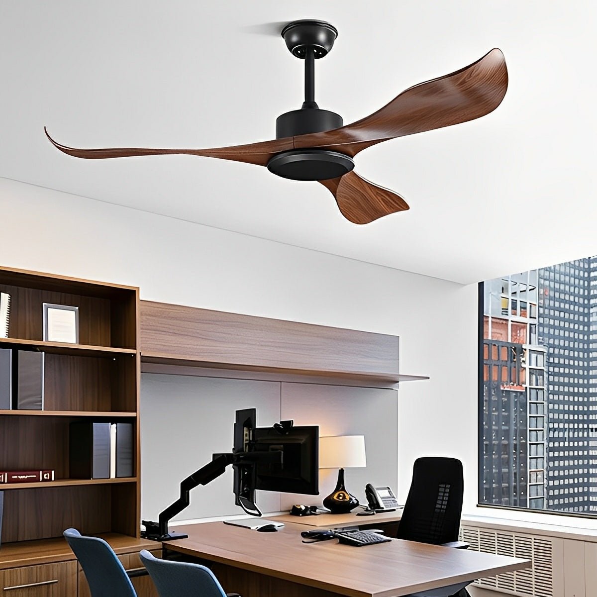 Modern Minimalist Wing - inspired Blade DC Motor Reverse Ceiling Fan - Flare Shack