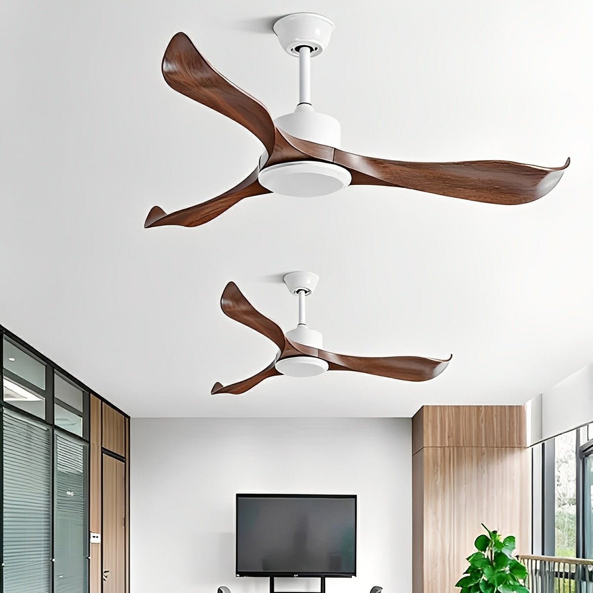 Modern Minimalist Wing - inspired Blade DC Motor Reverse Ceiling Fan - Flare Shack
