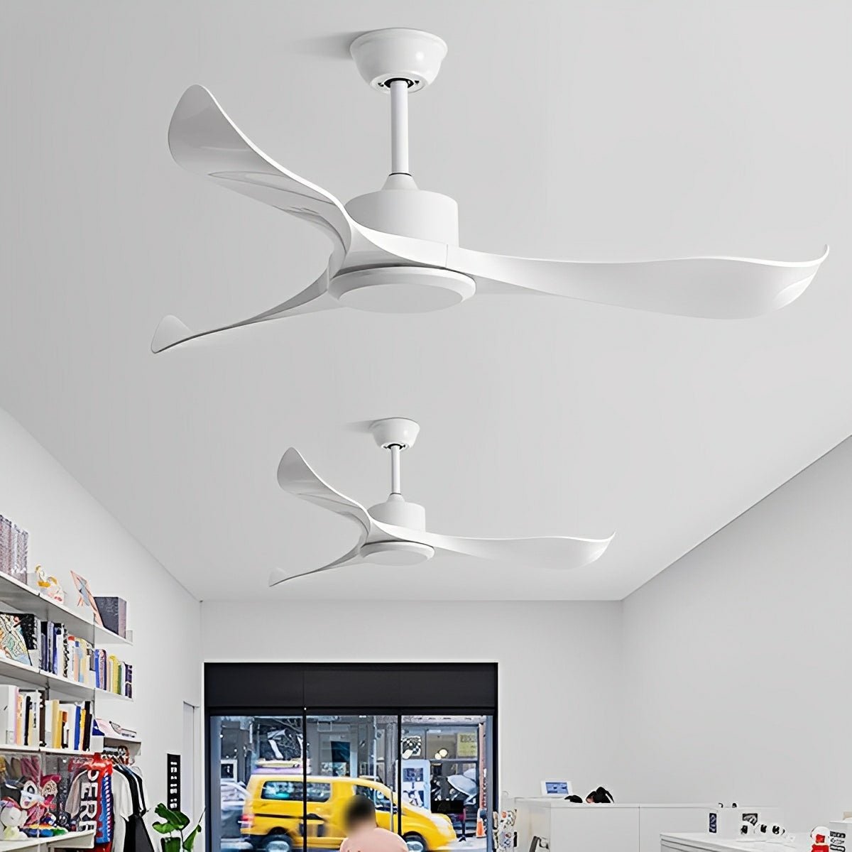 Modern Minimalist Wing - inspired Blade DC Motor Reverse Ceiling Fan - Flare Shack