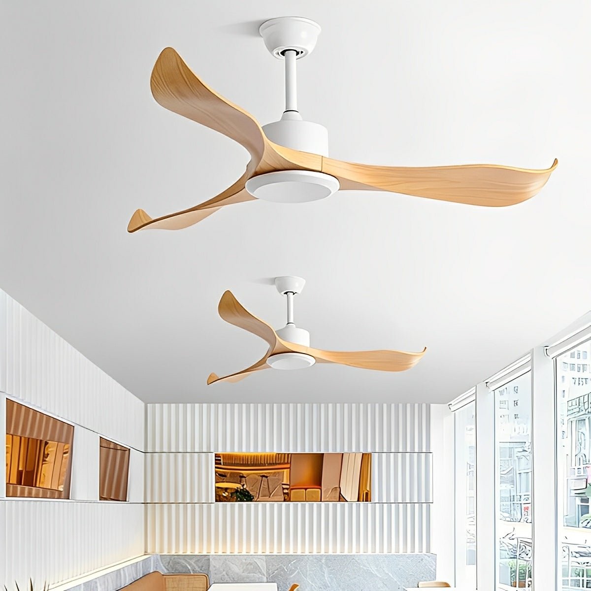 Modern Minimalist Wing - inspired Blade DC Motor Reverse Ceiling Fan - Flare Shack