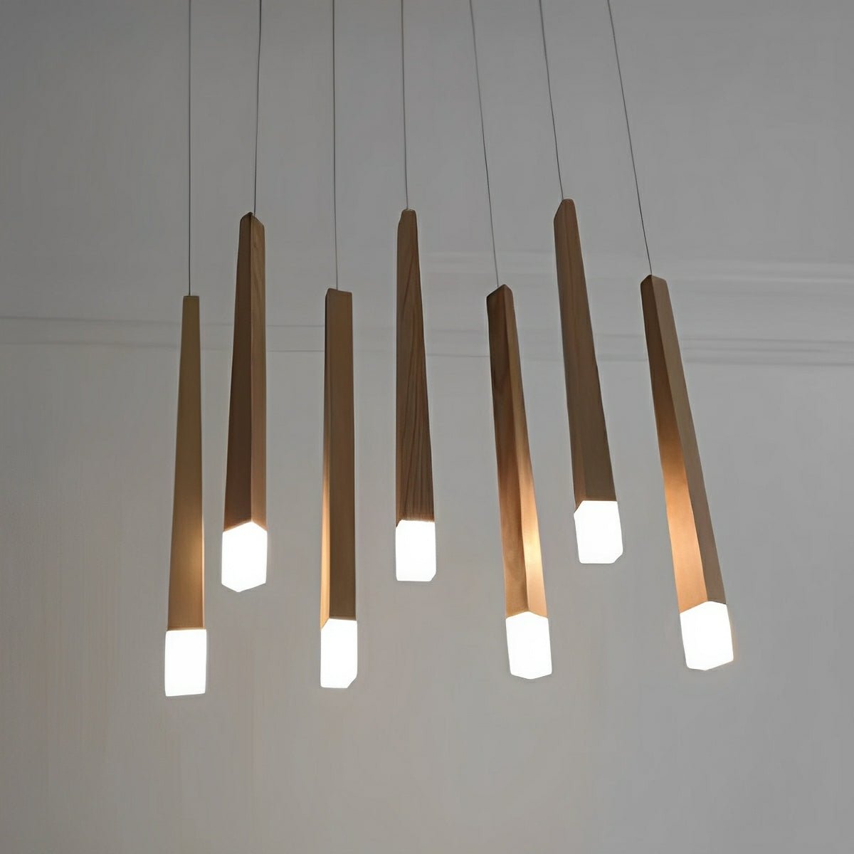 Modern Minimalist Wood Art Firewood Stick Pendant Lights - Flare Shack