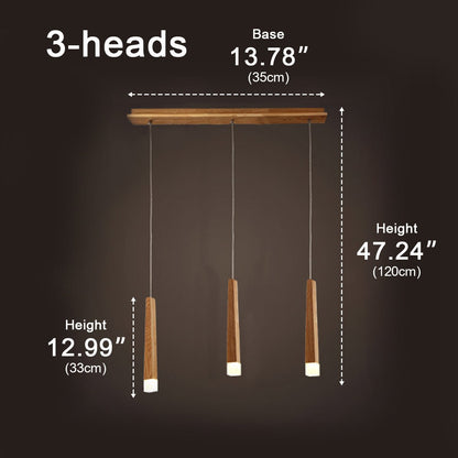 Modern Minimalist Wood Art Firewood Stick Pendant Lights - Flare Shack