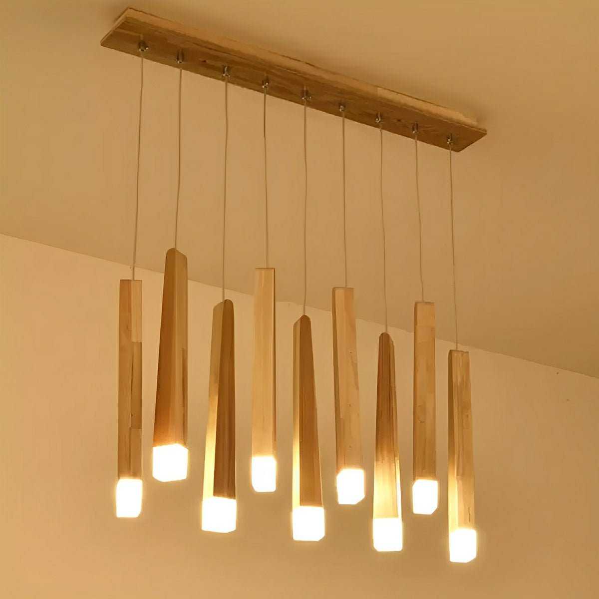 Modern Minimalist Wood Art Firewood Stick Pendant Lights - Flare Shack