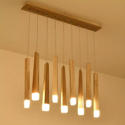 Modern Minimalist Wood Art Firewood Stick Pendant Lights - Flare Shack