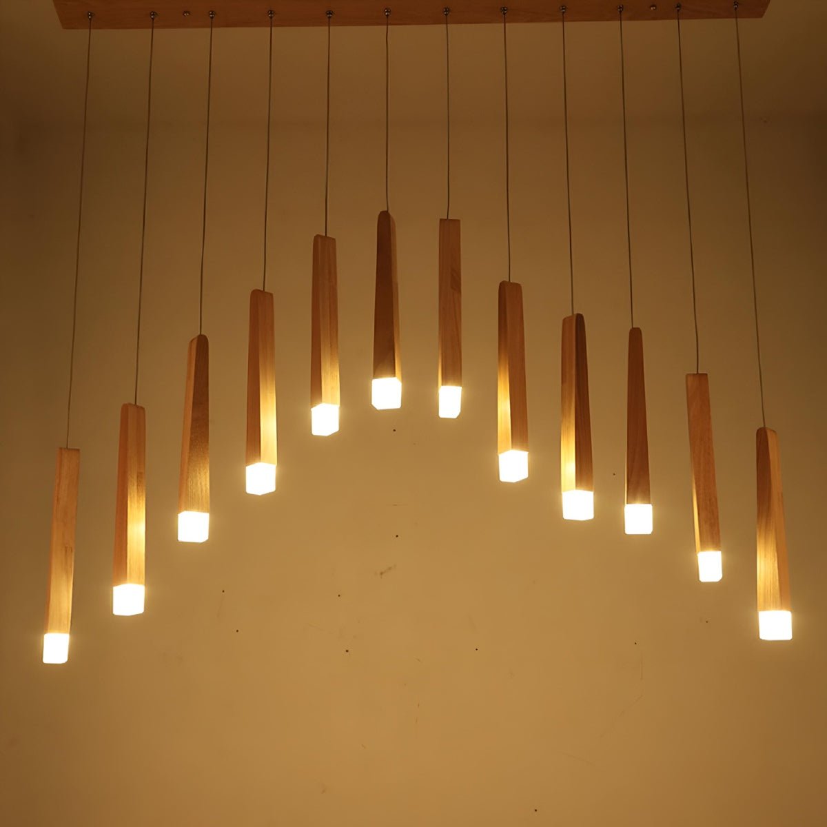 Modern Minimalist Wood Art Firewood Stick Pendant Lights - Flare Shack